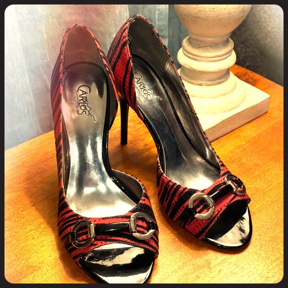 Carlos Santana Heels. Maroon and Black. Size 7